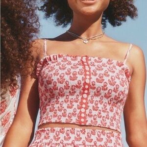 Roller Rabbit x Target Red and White Floral Mini Skirt & matching top